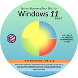 Reinstall DVD Compatible with Windows 11 All Versions 64 bit. Recover, Restore, Repair Boot Disc, and Install to Factory Default will Fix PC Easy!